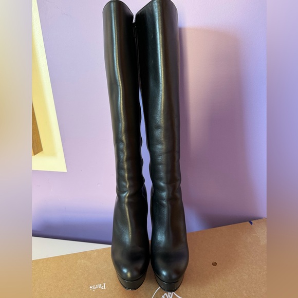 Christian Louboutin bianca  Botta  black leather knee boots 38.5 IT - Picture 6 of 16